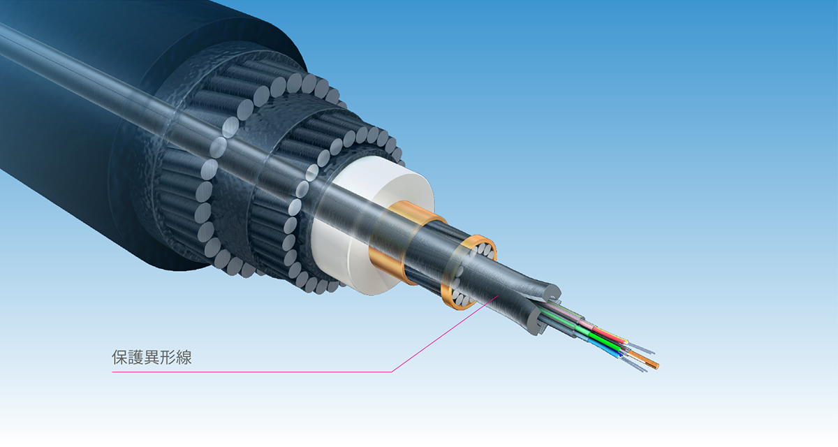 海底ケーブル用光ファイバー保護異形線