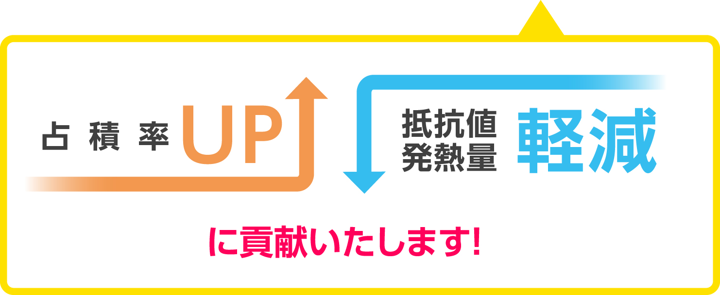 占積率アップ、抵抗値軽減に貢献いたします